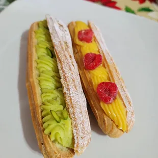 Pistachio Eclair, Passion Fruit Eclair