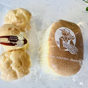 Cream puffs and an "asian pound cake".