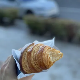 Perfectly crispy and flakey buttery plain croissant