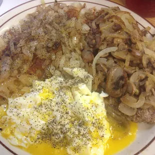 Steak&amp;Eggs after I peppered it up lol!