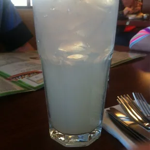 a glass of ice water