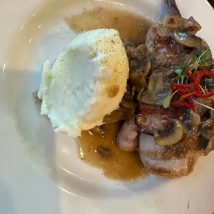 Double cut stuffed pork chop