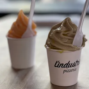 Pistachio gelato and cantaloupe sorbet ($6 ea)