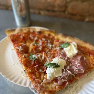 Pepperoni and L'Industrie slice