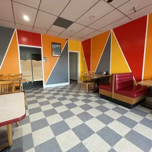 Inside seating  in larger area