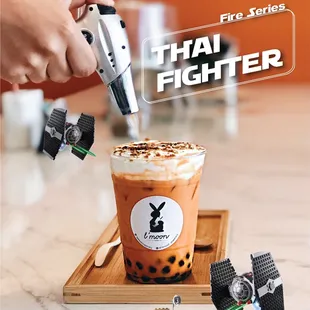 Thai milk tea topped with toffee brûlée :)