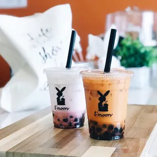 Thai milk tea and raspberry l'moon milk!
