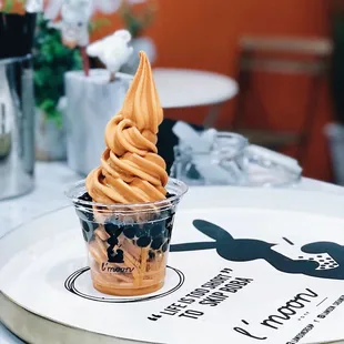 Signature Thai tea soft serve ice cream!!