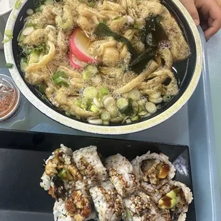 Udon combo with Unagi Roll