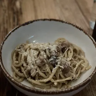 Bucatini with guanciale, pecorino, lots of black pepper