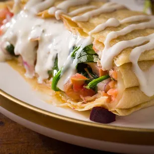 Smoke Salmon Crepe