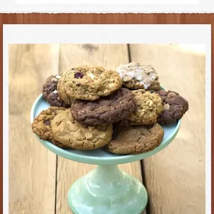 a plate of cookies on a table