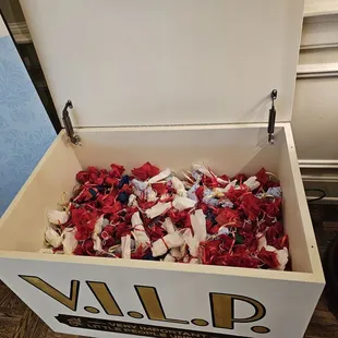  a box full of tea leaves