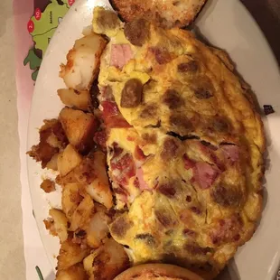 Meat lovers omelette