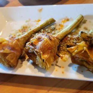 Roasted artichokes = vegan appetizers