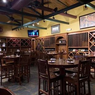 Bar top tables in the restaurant