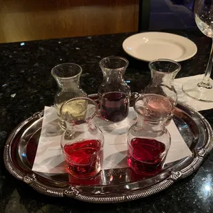 Flight: 5 samples of wine