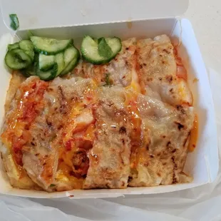 Kimchi egg pancake