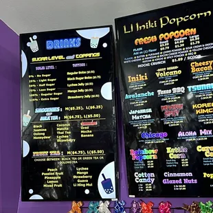 menu and prices