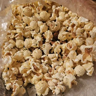 Volcano: butter, furikake, mochi crunch.