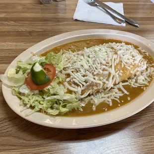 Carne asada smothered burrito