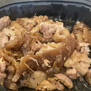 Only pieces of skin, fat, and lard