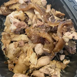 Not one single piece of actual meat. Only fat, lard and skin. NASTY!