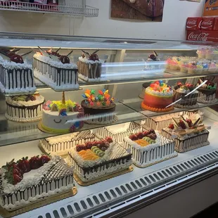 Fresh cakes. Options are tres leches, vanilla, chocolate. Tres leches was perfect, not too sweet.