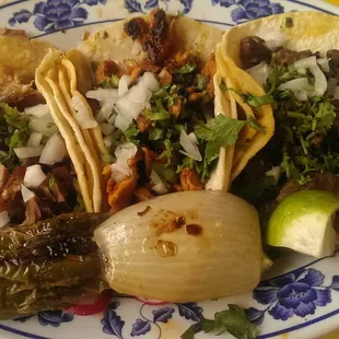 Tacos, three options. 1.75 a taco.