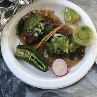 Lengua, birria tacos@3 fresh, deliz