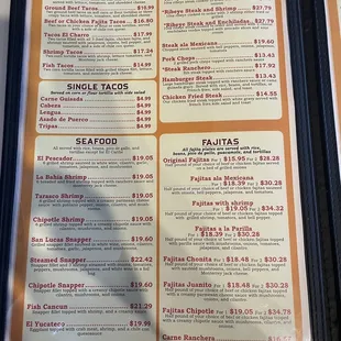 menu