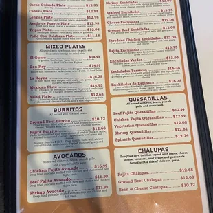 menu
