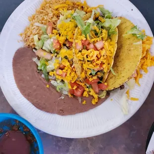 Crispy beef tacos on the lunch menu!