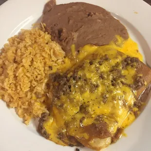 Ground Beef Enchilada Plate
