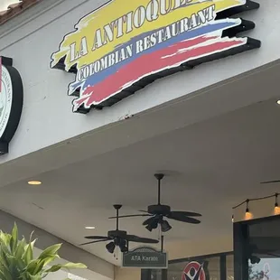 the front of the restaurant