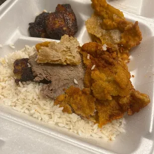 Disgusting breaded beef.