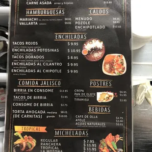 menu