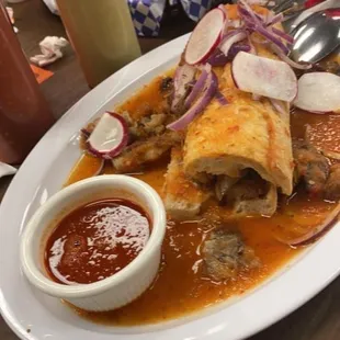 Torta Ahogada... this is legit Guadalajara style torta ahogada.