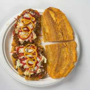 Beef Patacon open view
