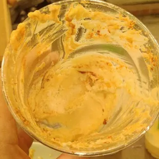 All the chunky mayo at the bottom