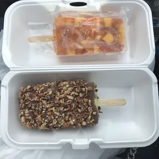 Mango &amp; chile + pistachio dipped in chocolate/nuts