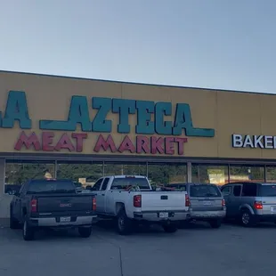 cars parked in front of the store