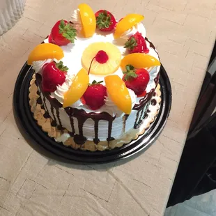 a cake with fruit on top