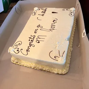 Cake was not properly secured in this too wide of a box