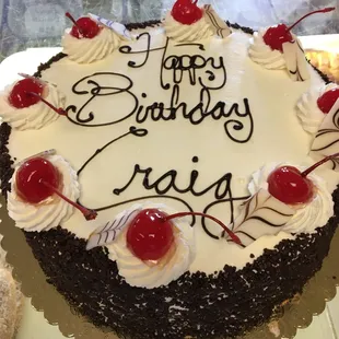 black forest birthday cake.