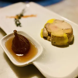 House Duck Foie Gras Torchon with the fig, pink sea salt &amp; fresh thyme. Best dish ever! :)...