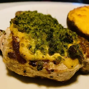 Hubby had the Berkshire pork chops. Topped with mustard va va va boom sauce haha. (can't remember)  2.due.4 Get it :)...