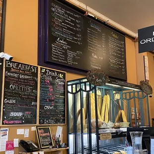 menus on the wall