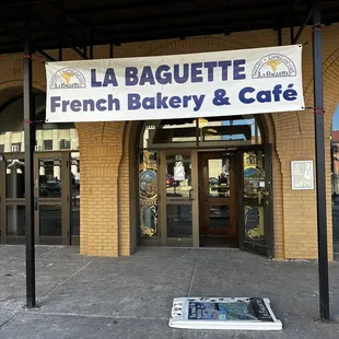 entrance to french bakery and cafe