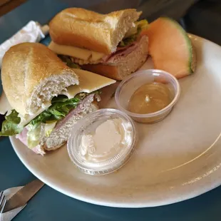 Ham Turkey Swiss sandwich